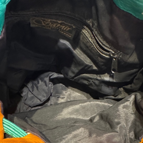 80s Colorblock Samir Genuine Leather Purse Bucket Handbag - Picture 8 of 9